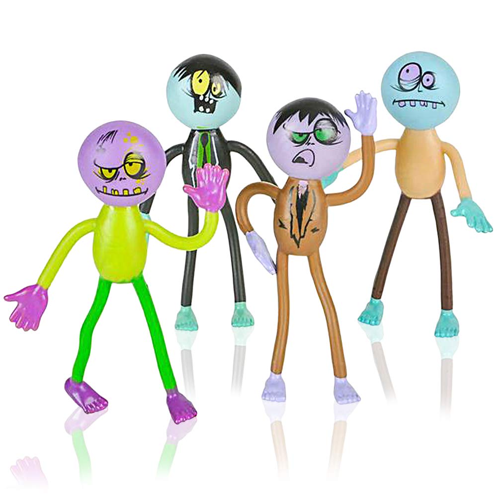 ArtCreativity Assorted Bendable Zombies for Kids - Pack of 12 - 3.75 Inch Halloween Figurines with Bendable Limbs - Halloween Party Favors, Treats, Décor, Goodie Bag Fillers, Trick or Treat Supplies