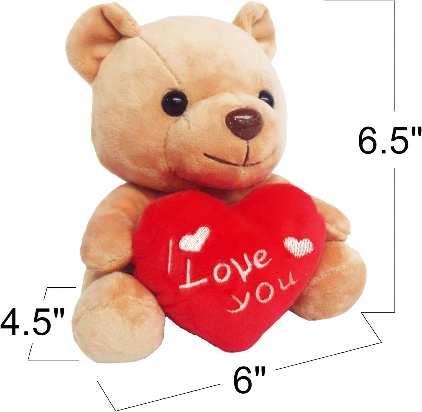 ArtCreativity Valentine’s Day Plush Teddy Bear, 1 Piece, Cute Teddy Bear Stuffed Animal in Window Gift Box, Soft Plush Teddy Bear for Girlfriend, Boyfriend, Family and Friends, 6.5 Inches