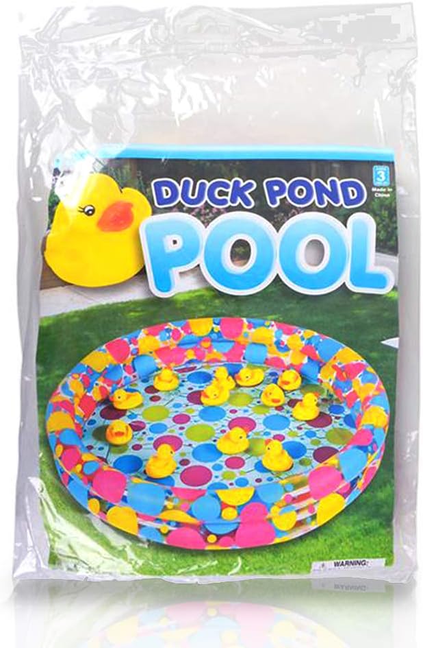 ArtCreativity Duck Pond Pool Inflate, 3ft x 6 Inch Inflatable Pool for Carnival Games, Ducks Memory Matching Games, and Outdoor Water Activities, Durable Carnival Party Supplies (Ducks not Included)
