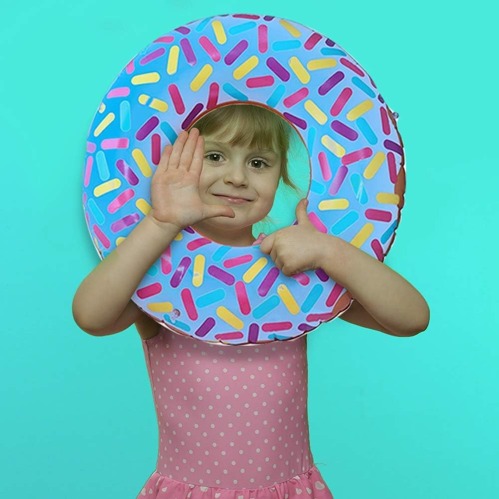 22" Donut Tube Inflates Set of 2, Colorful Inflatable Donut Tubes