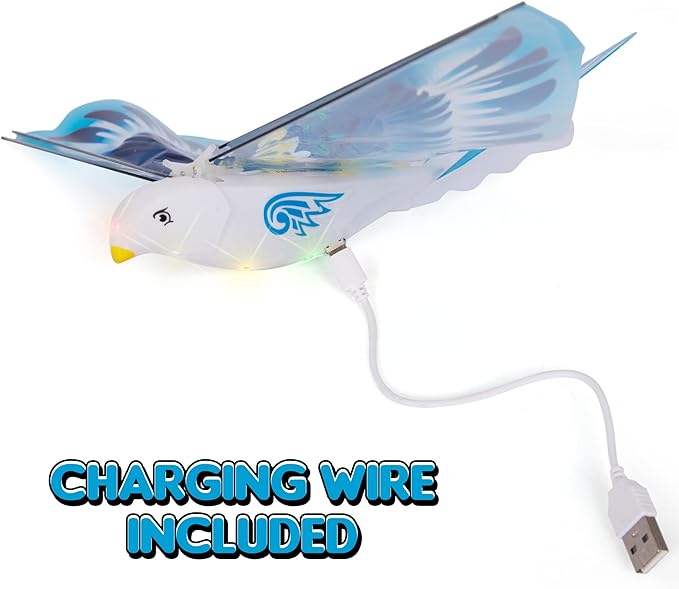 ArtCreativity Electric Flying Bird Toy with Lights - Rechargeable Flying Toy Bird for Kids - Flaps Wings to Fly High and Fast - Outdoor Toys for Boys and Girls - Birthday Gift Idea for Kids Ages 3 4 5