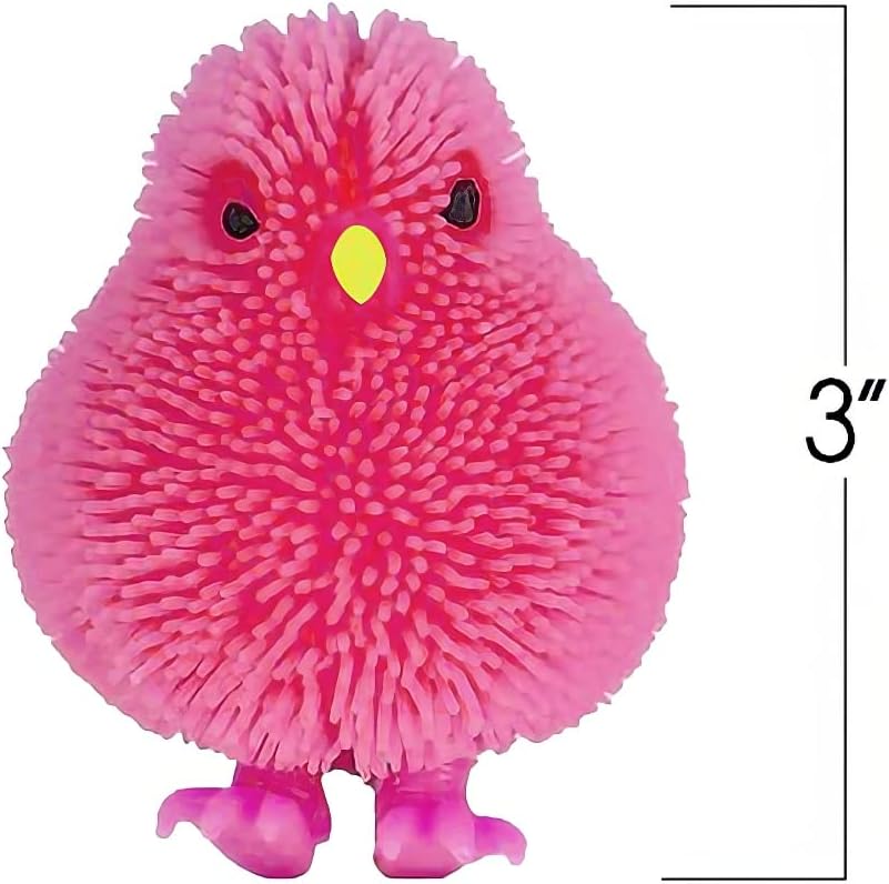 ArtCreativity 3 Inch Chicken Puffer Toys for Kids (Pack of 12) Chick Surprise Toys for Filling Easter Eggs, Easter Party Favors, Egg Hunt Supplies, Stress Relief Toys for Kids, Assorted Neon Colors