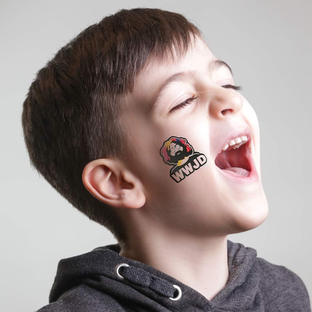 ArtCreativity WWJD Temporary Tattoos for Kids - Bulk Pack of 144-2 Inch Non-Toxic Tats Stickers for Boys and Girls, Birthday Party Favors, Goodie Bag Fillers, Non-Candy Halloween Treats