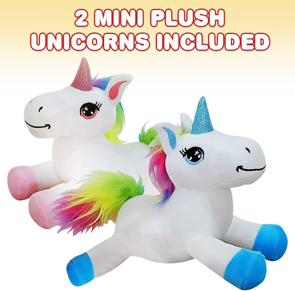 ArtCreativity Mini Plush Unicorn Stuffed Animals, 7 Inch Set of 2, Soft and Cuddly Unicorn Toys for Girls and Boys, Cute Home, Bedroom, and Nursery Decor, Princess Gifts for Kids,