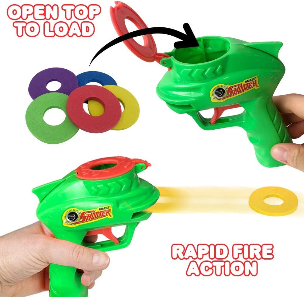 ArtCreativity Foam Disc Launcher, Set of 2 Disk Shooter Toy Guns with 1 Gun and 5 Flying Disks Each, Outdoor Games and Activities for Summer, Backyard, and Picnic Fun, Best Gift Idea