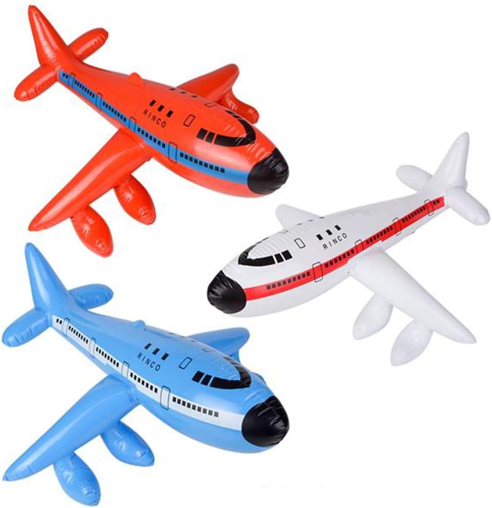 ArtCreativity Jet Inflates, Set of 3, Inflatable Planes with Hanging Hook, Decorations for Aviation Themed Parties, 20 Inch Long Airplane inflates, Fun Pretend Play Accessories, Red, White, and Blue