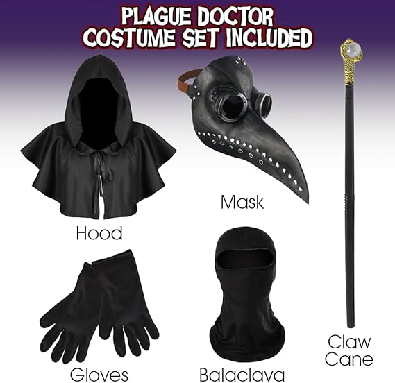 Plague Doctor Mask and Accessory Set