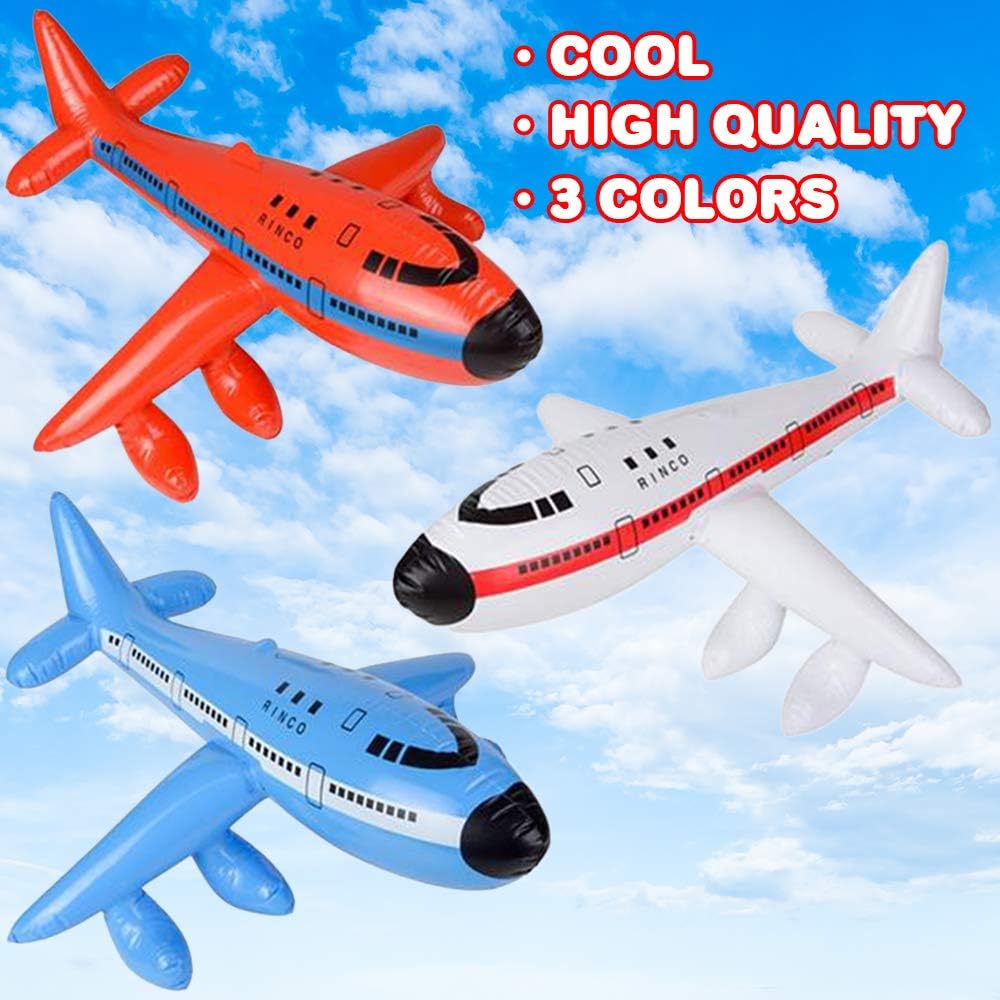 ArtCreativity Jet Inflates, Set of 3, Inflatable Planes with Hanging Hook, Decorations for Aviation Themed Parties, 20 Inch Long Airplane inflates, Fun Pretend Play Accessories, Red, White, and Blue