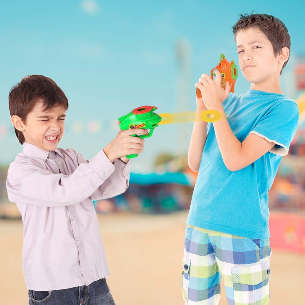 ArtCreativity Foam Disc Launcher, Set of 2 Disk Shooter Toy Guns with 1 Gun and 5 Flying Disks Each, Outdoor Games and Activities for Summer, Backyard, and Picnic Fun, Best Gift Idea