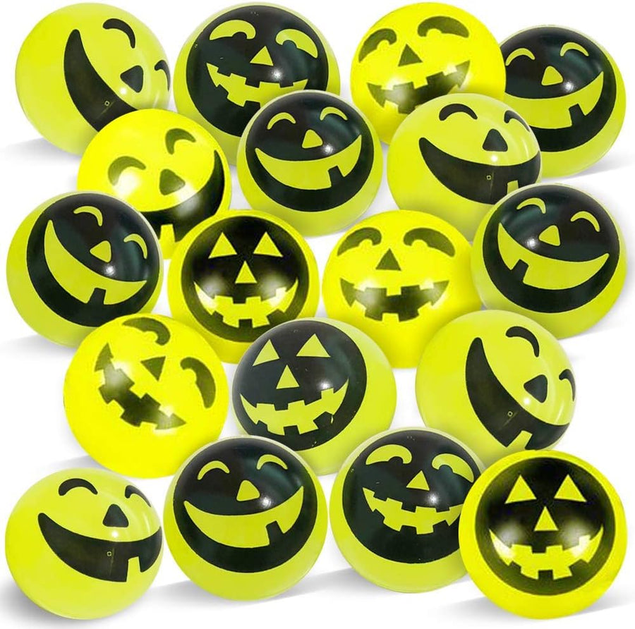 Glow in The Dark Jack-O-Lantern Bouncing Balls, Pack of 12