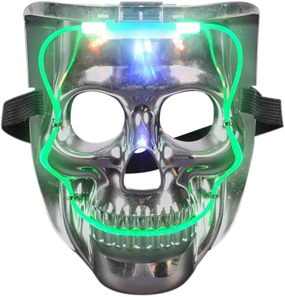 Light-Up Halloween Skull Mask with 6 Flashing Modes