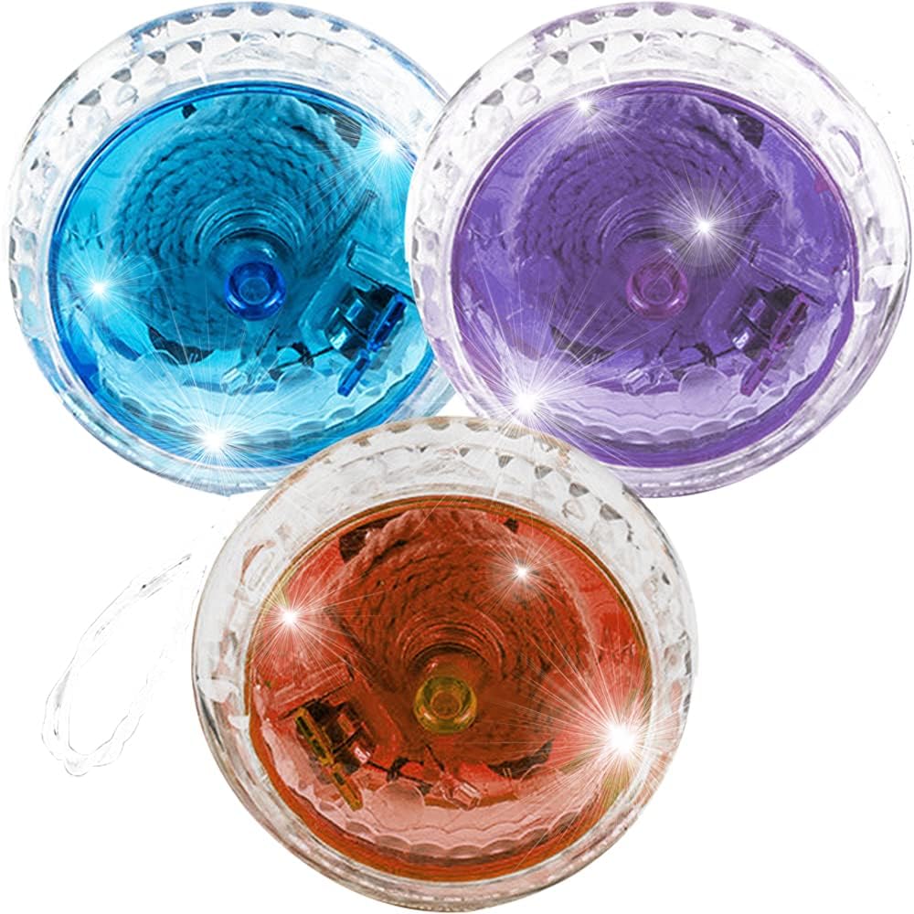 Light Up Plastic Yoyos for Kids, Set of 3