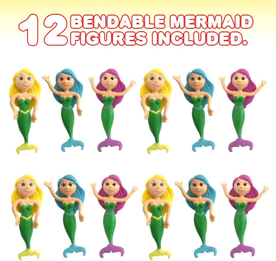 Bendable Mermaid Figures, Set of 12