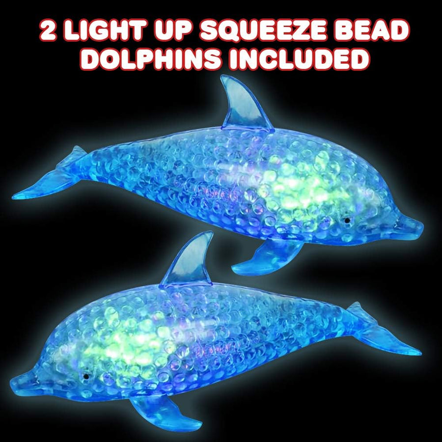 Light Up Squeezy Bead Dolphins, Set of 2