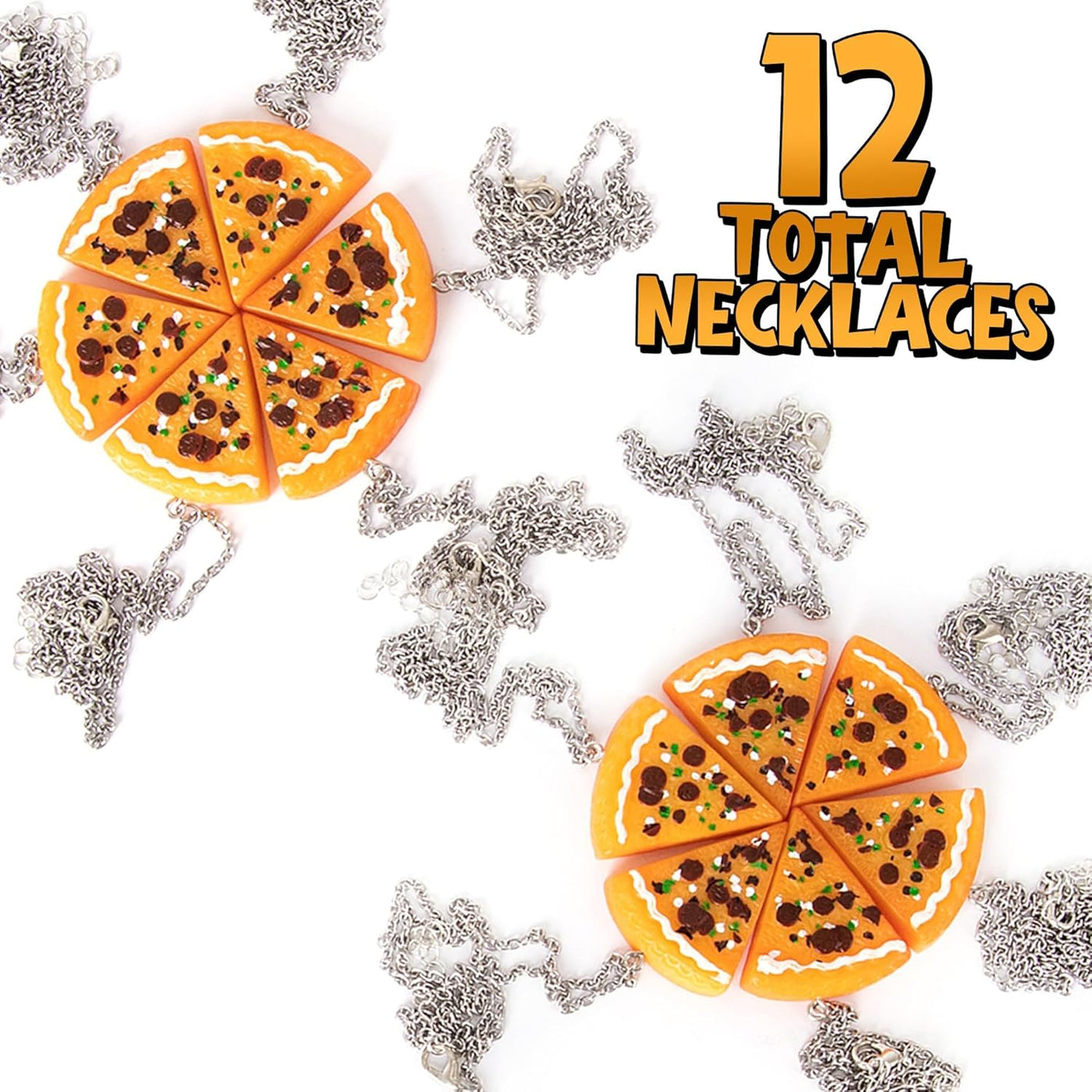 Pizza Slice Necklaces for Kids - Set of 12