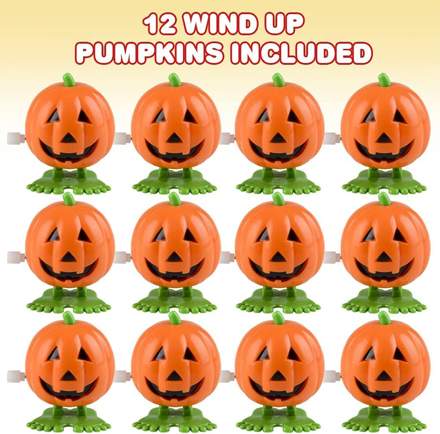 Wind Up Pumpkin Halloween Toys, Set of 12