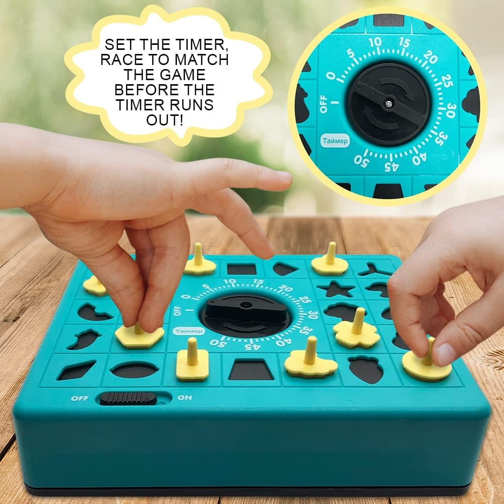 Gamie Time Game, Pop Up Board Game with Shape Matching Puzzles for Kids, Early Education Toys for Boys & Girls, Teaches Shape Recognition & Deductive Reasoning, Great Birthday for Kids