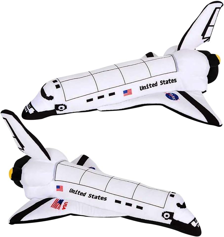 ArtCreativity Stuffed Space Shuttle - 14" Soft Cuddly Astronaut Toy for Kids, Easter Basket Stuffer, Birthday Gift