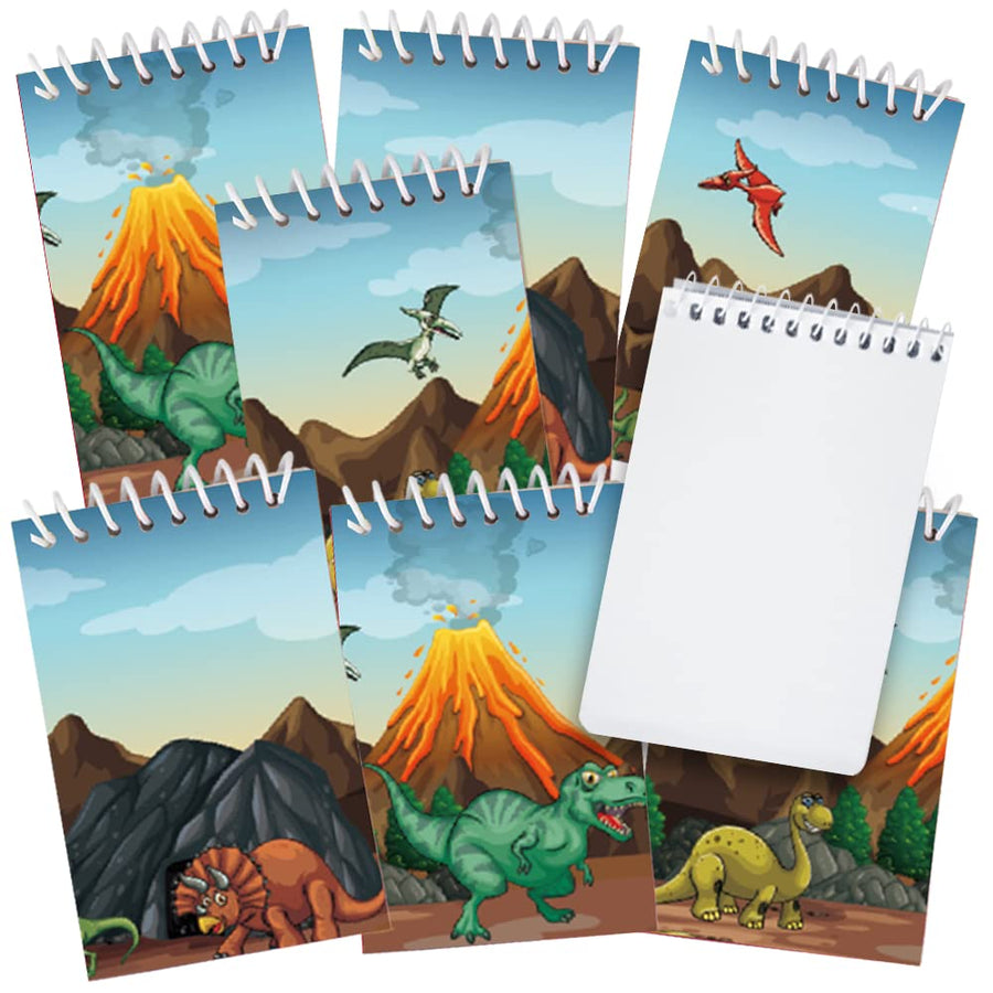 ArtCreativity Mini Dinosaur Notebooks, Pack of 16, Small Spiral Notepads with Dino-Themed Covers, Cute Stationery Supplies for School and Office, Fun Birthday Party Favors, Goodie Bag Fillers for Kids