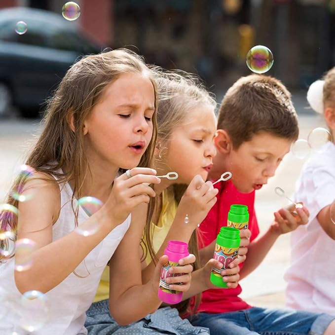 ArtCreativity 24 Pack Bubble Blower Bottles with Wands - 3.5 Inch - Bubble Toy for Kids with 2oz of Solution - Outdoor Summer Fun - Birthday Party Favors, Supplies for Boys and Girls - Assorted Colors