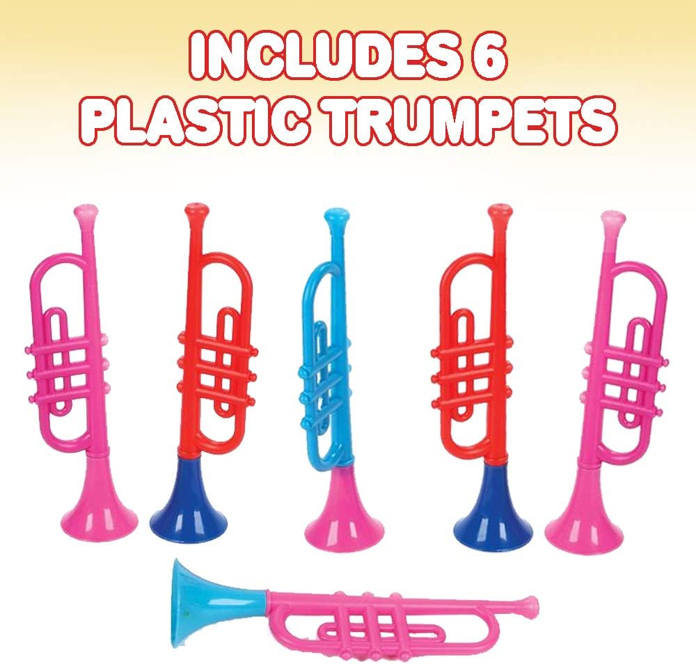 ArtCreativity 13 Inch Plastic Trumpets, Set of 6, Music Toys for Kids and...