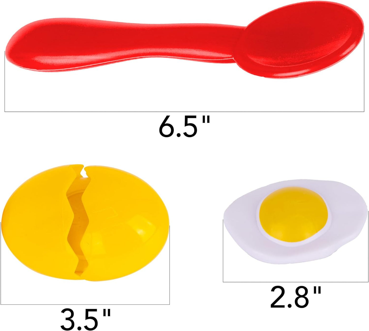 ArtCreativity Egg Spoon Race Set - Includes 4 Spoons, 4 Eggshells That Open, and 4 Pretend Yolks - Classic Egg and Spoon Race for Kids and Adults - Birthdays and Easter Games for Outdoor Fun