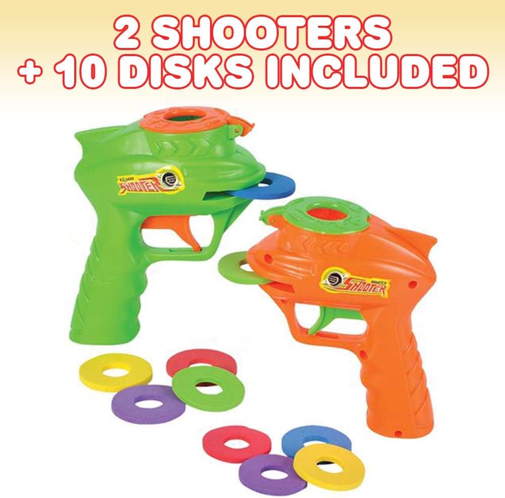 ArtCreativity Foam Disc Launcher, Set of 2 Disk Shooter Toy Guns with 1 Gun and 5 Flying Disks Each, Outdoor Games and Activities for Summer, Backyard, and Picnic Fun, Best Gift Idea