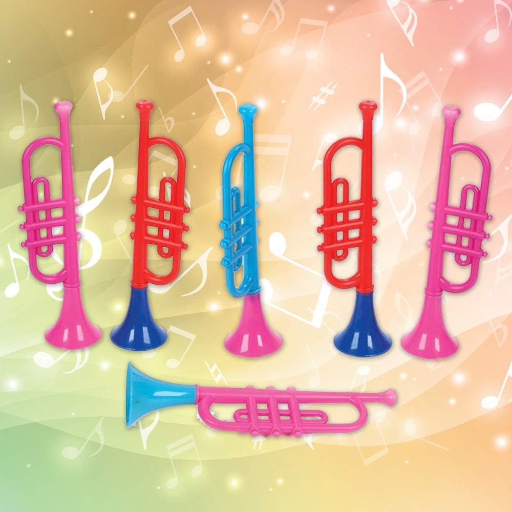 ArtCreativity 13 Inch Plastic Trumpets, Set of 6, Music Toys for Kids and...