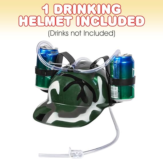 ArtCreativity Camouflage Drinking Helmet for Kids, Soda and Beer Can Hat Drinking Holder with a Military Look, Fun Novelty Gift, Great Gift for Boys and Girls