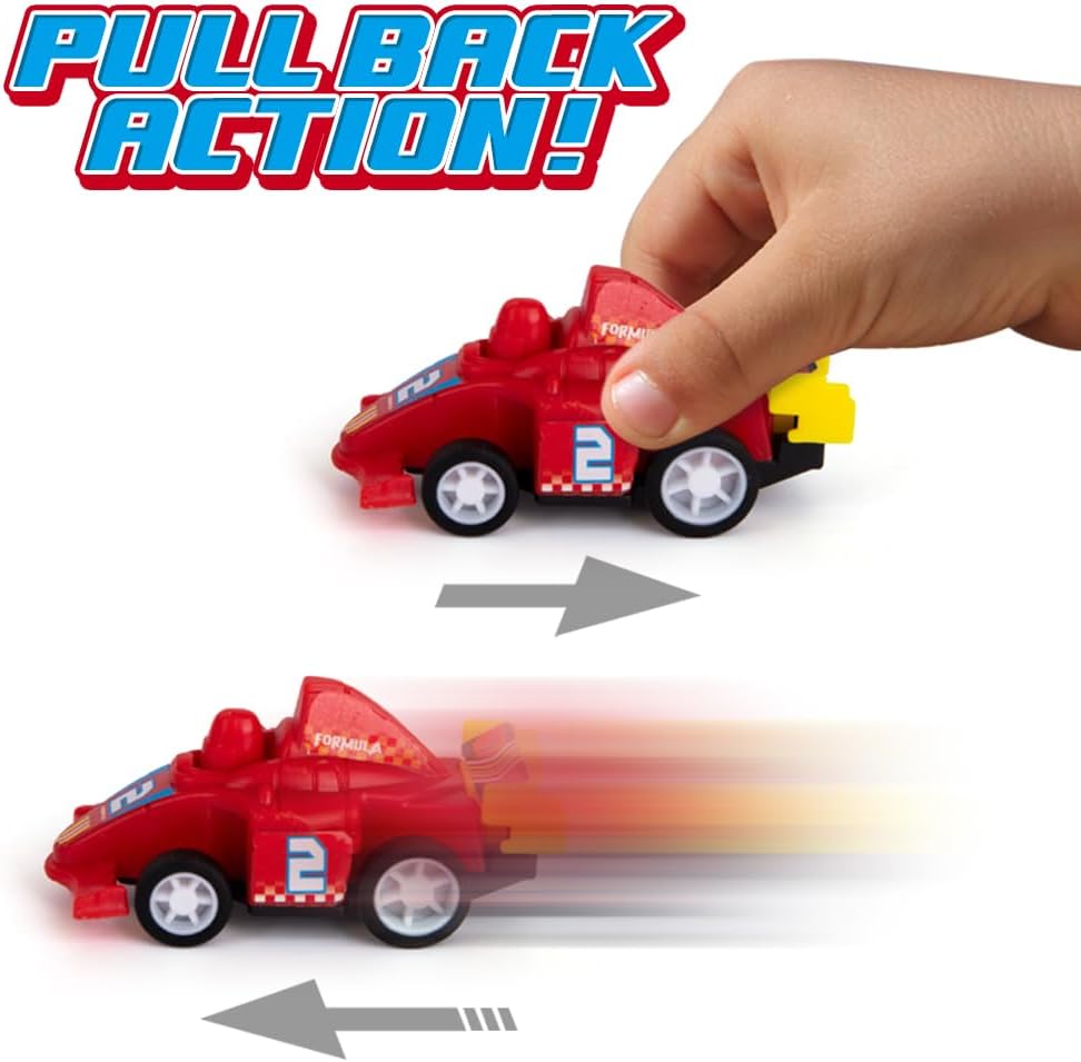 ArtCreativity Mini Pull Back Vehicles (Bulk) - Set of 12 Mini Car and Contruction Trucks - Pull Back Car Toys for Kids with Construction Vehicles and Race Cars - Fun Car Toys for Toddlers