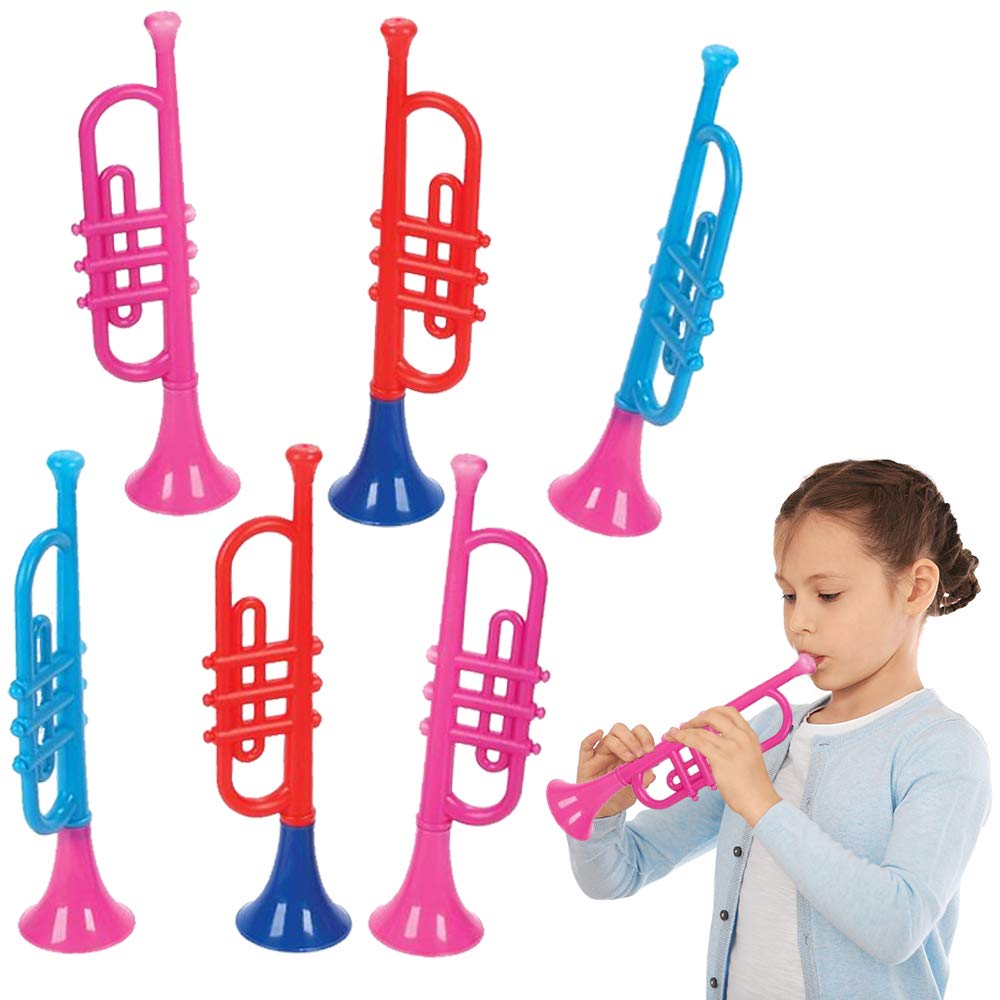 ArtCreativity 13 Inch Plastic Trumpets, Set of 6, Music Toys for Kids and...