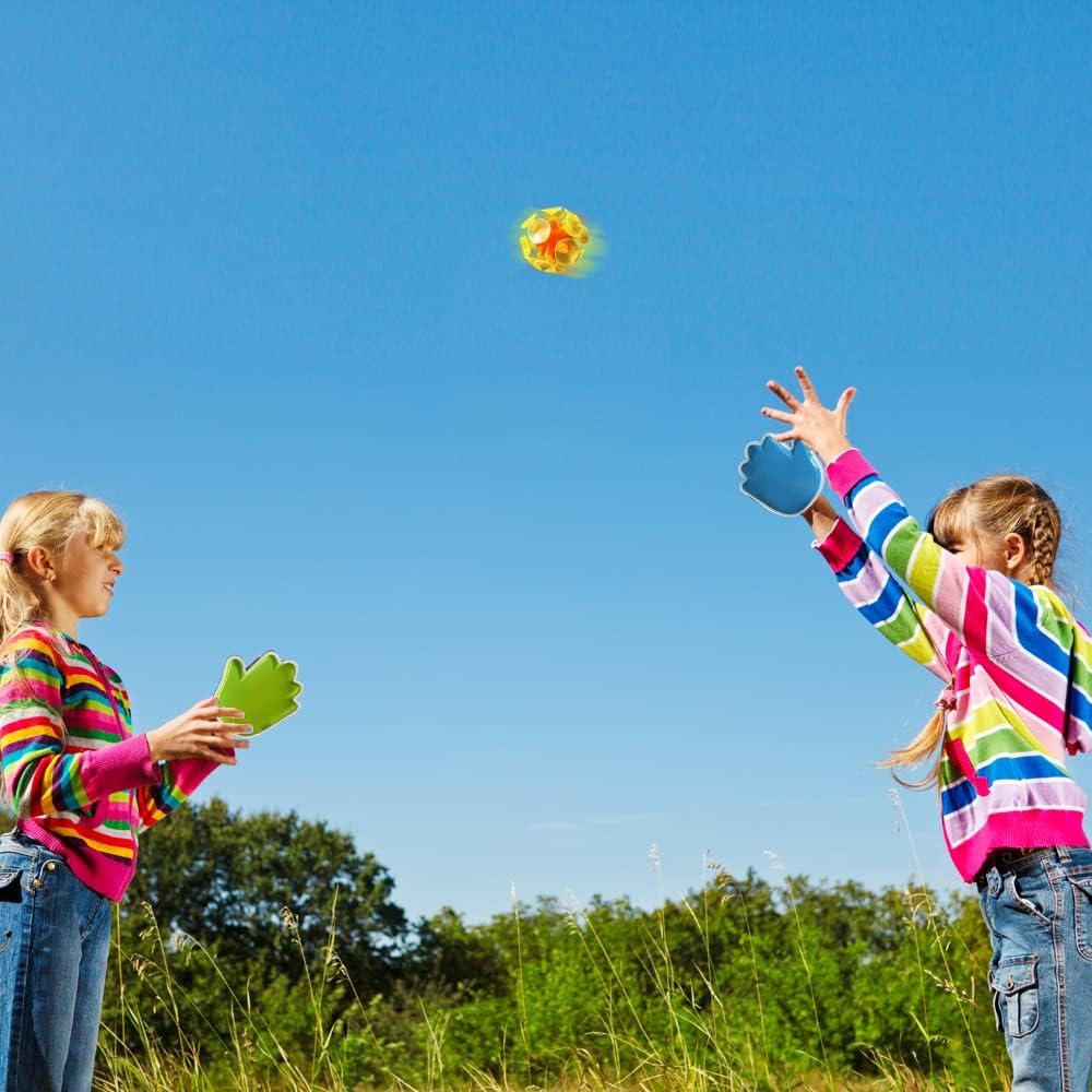 Toss and Catch Suction Ball Set - Fun Summer Outdoor Beach Game for Kids and Adults - Includes 2 Catcher Hands and 1 Tossing Suction Ball - Great Gift for Boys and Girls