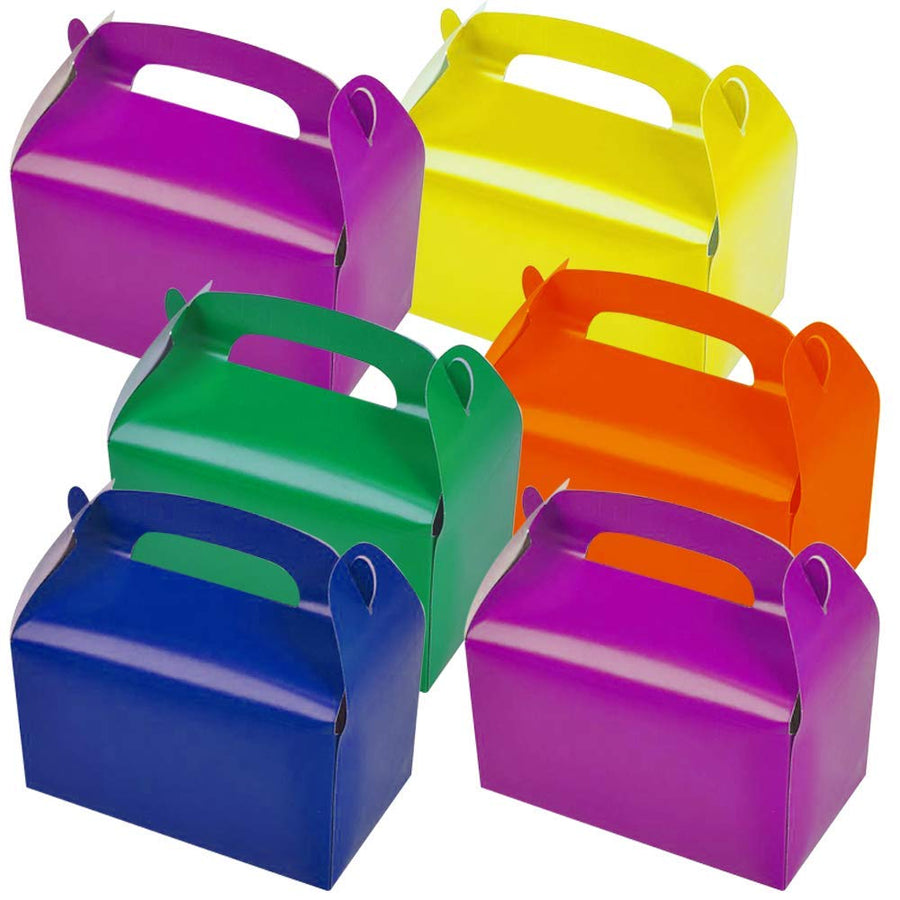 Assorted Bright Color Treat Boxes- Pack of 12