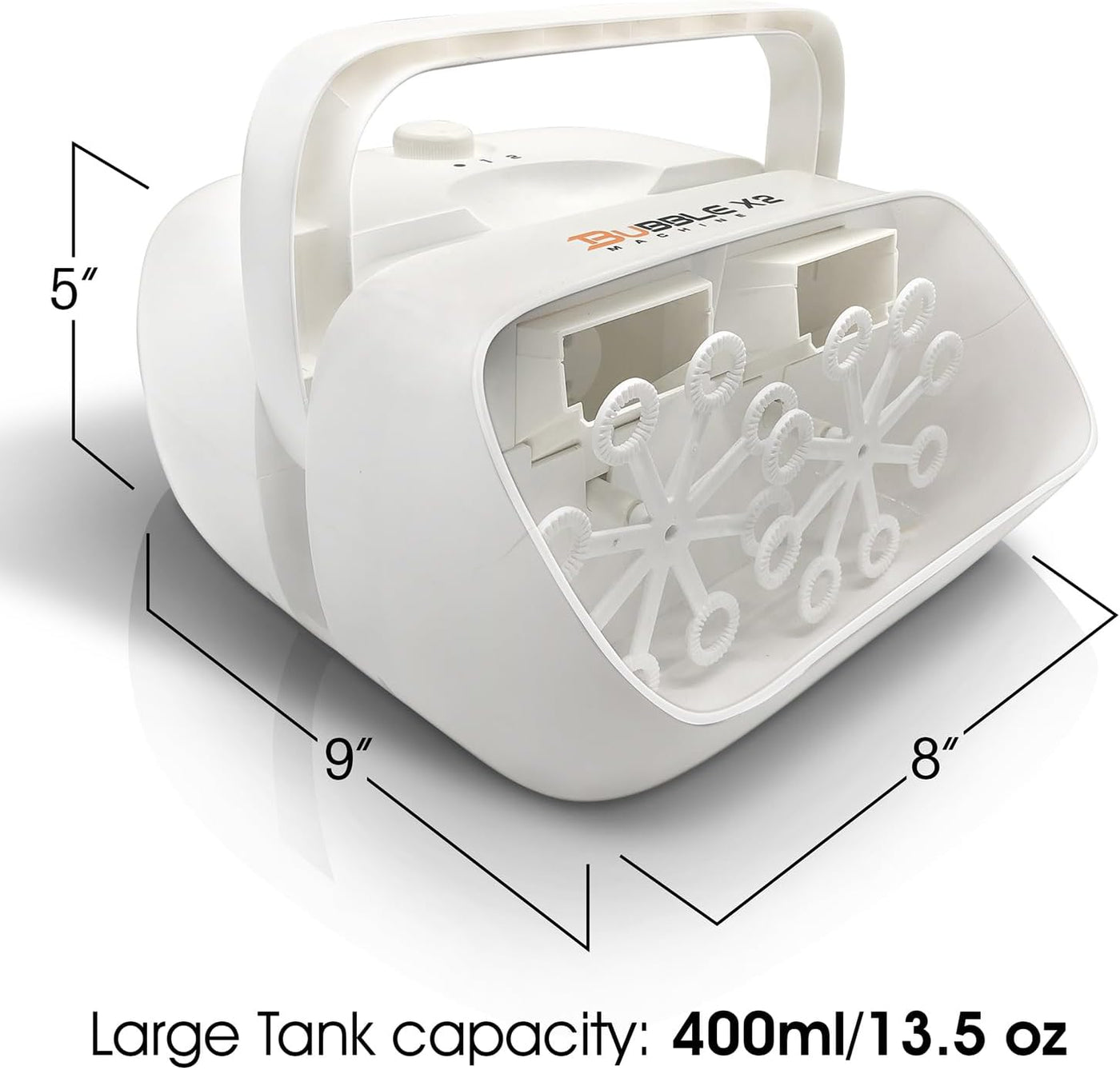 ArtCreativity Electric Bubble Machine for Kids with Concentrated Bubble Solution, Plug-in Automatic Bubble Machine, Blows Up to 8000 Bubbles Per Minute, Dual Fan Bubble Blower for Kids Party