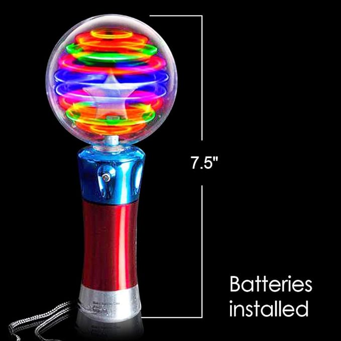 ArtCreativity Light Up Magic Ball Toy Wand for Kids - Flashing LED Wand for Boys and Girls - Spinning Lights and Colors - Fun Gift, Entertainment for Parties and Autism Sensory Rooms, Classroom Prizes