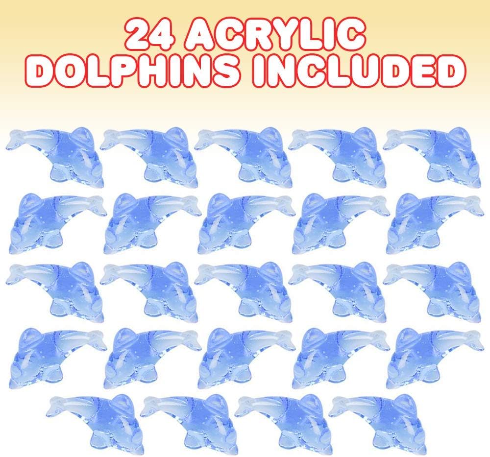 Acrylic Dolphin Cake & Cupcake Toppers, Set of 24