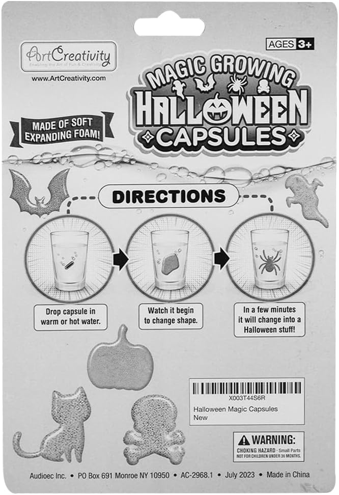 ArtCreativity Halloween Magic Growing Capsules, 6 Packs with 12 Expanding Capsules Each, Grow in Water, Cute Color Variety, Kids’ Halloween Party Favors, Contest Prize or Gift Idea