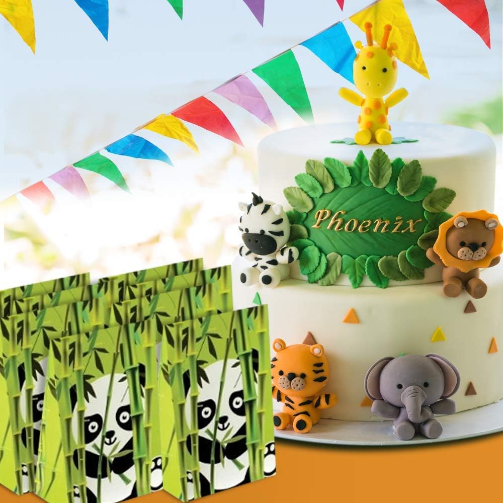 ArtCreativity Panda Paper Party Favor Bags, Pack of 12, Fun Theme Goodie Gift Bags, Durable Treat Bags, Zoo-Themed Party Supplies and Favors for Birthday, Baby Shower, Holiday Goodies