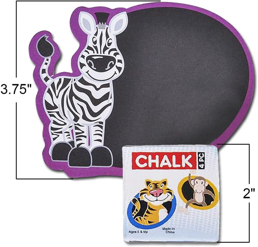 ArtCreativity Safari Animal Chalkboard Sets - Pack of 12-1 Colorful Animal Chalk Board + 4 Colorful Chalks - Small Chalkboards - Assorted Colors - Great Party Favor - Amazing Gift Idea for Kids