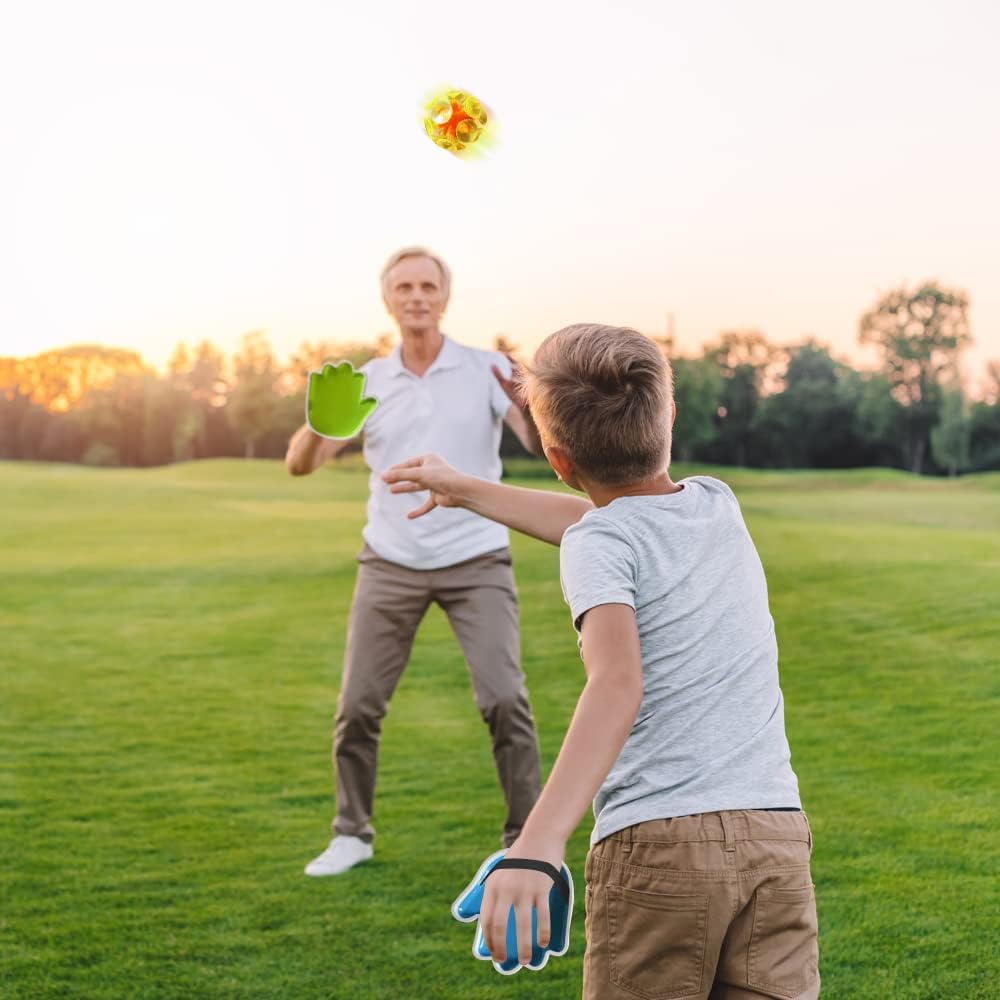 Toss and Catch Suction Ball Set - Fun Summer Outdoor Beach Game for Kids and Adults - Includes 2 Catcher Hands and 1 Tossing Suction Ball - Great Gift for Boys and Girls