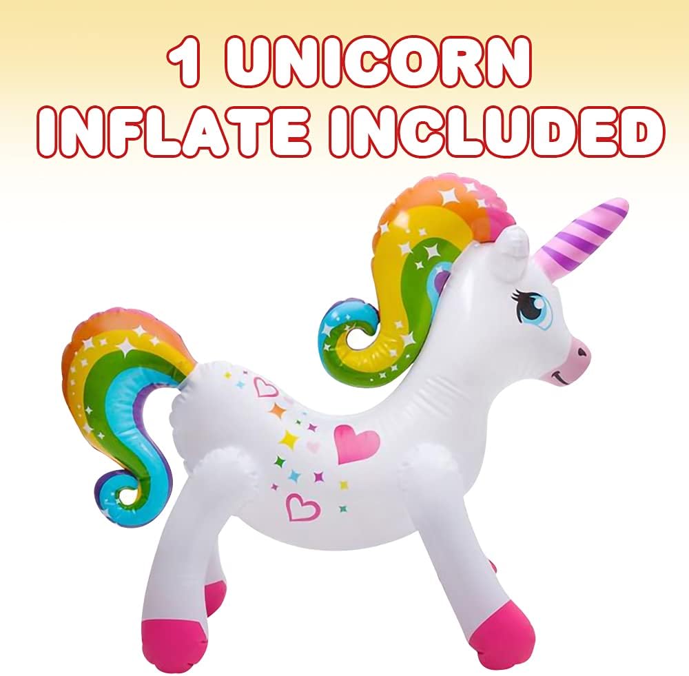 Rainbow Unicorn Inflate, Blow-Up Unicorn Inflate for Birthday Party