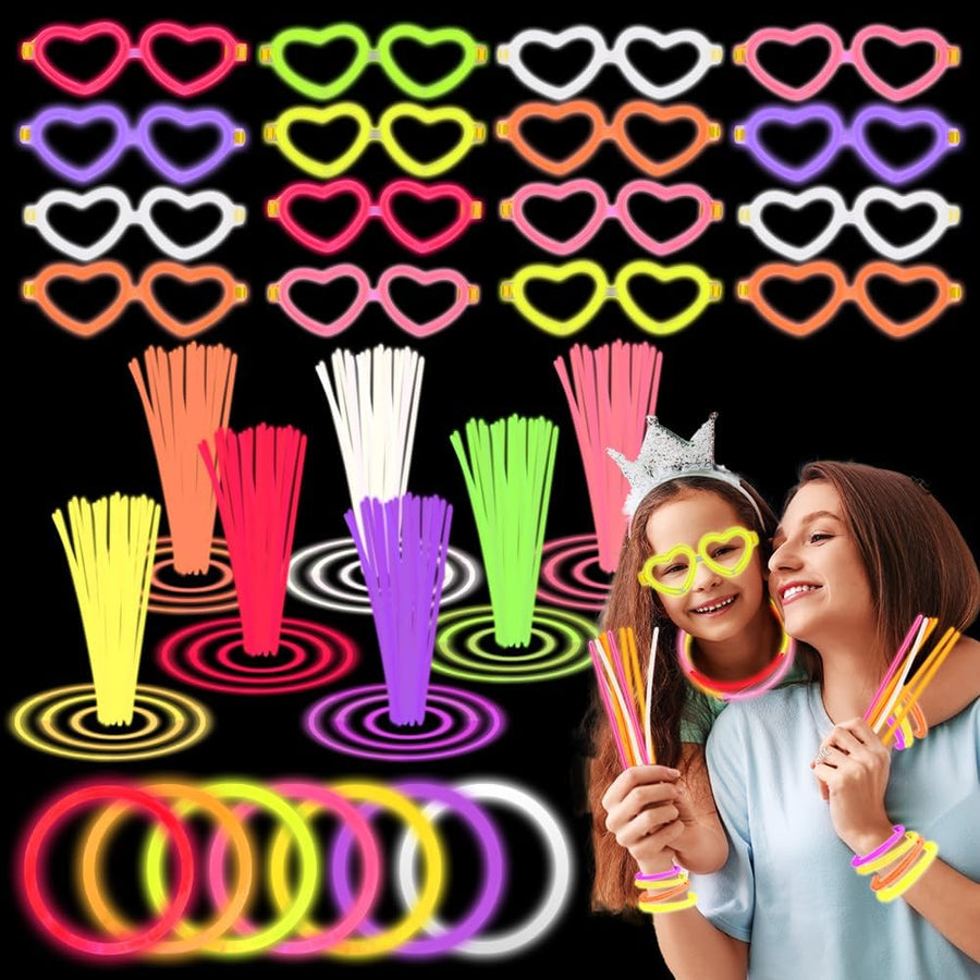 Glowsticks Heart Glasses & Bracelet