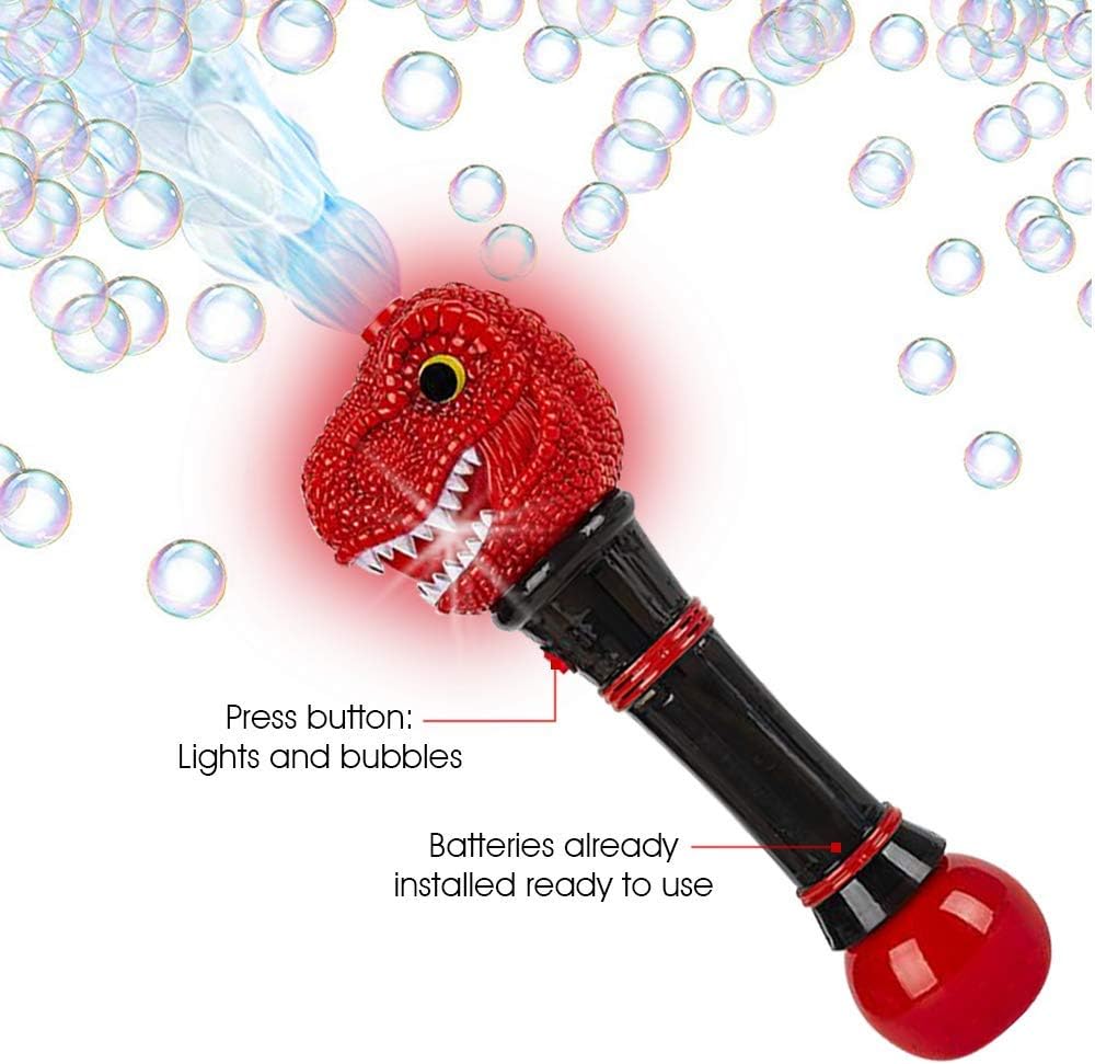 Light Up T-Rex Bubble Blower Wand