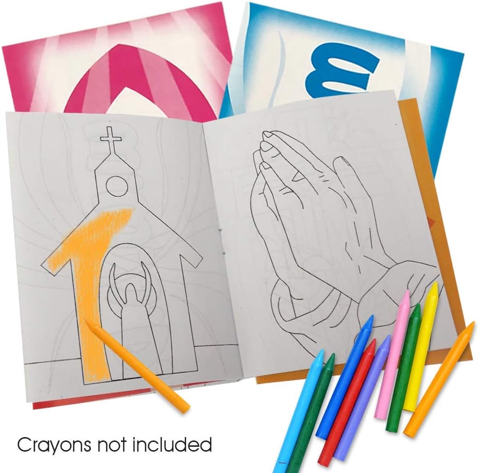 Religious Coloring Books - Pack of 12-8 Paged Assorted Mini Color Booklets, Fun Goodie Bag Fillers, Birthday Party Favors and Activities for Boys and Girls