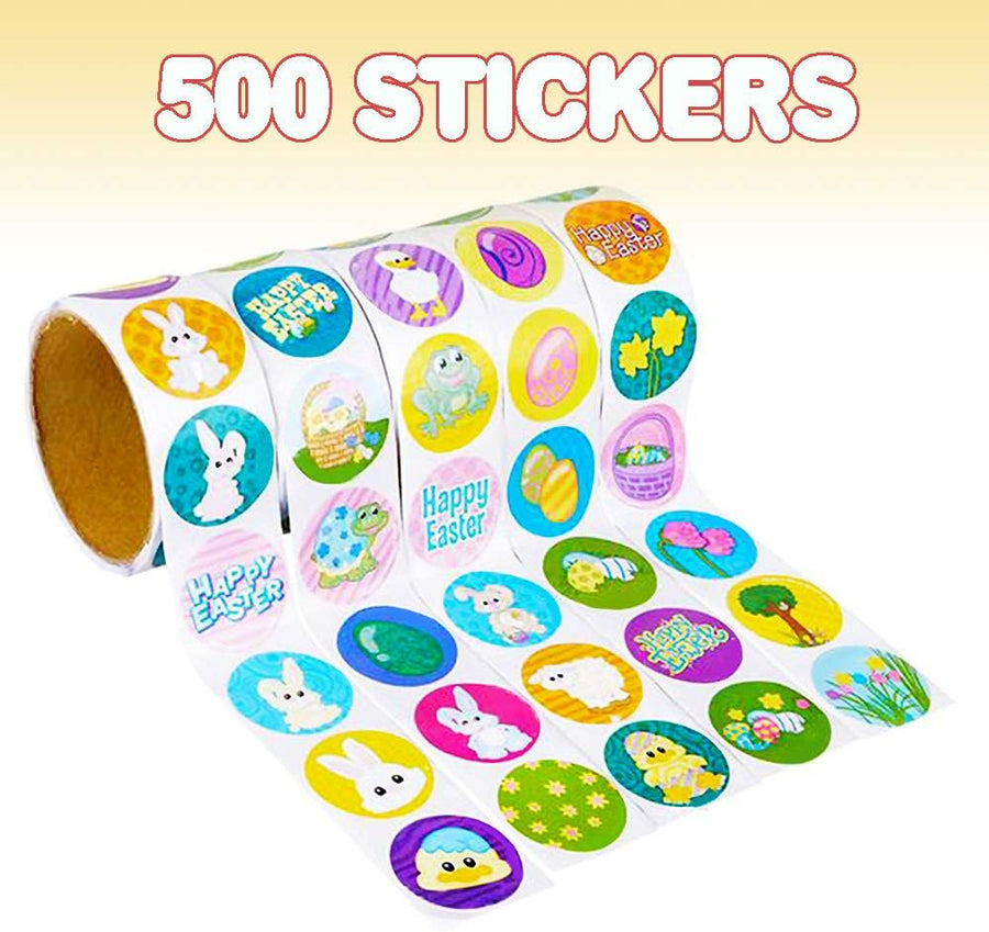 Easter Sticker Roll Assortment - 5 Rolls with 500 Stickers Total