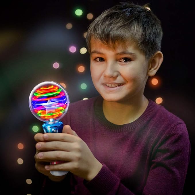 ArtCreativity Light Up Magic Ball Toy Wand for Kids - Flashing LED Wand for Boys and Girls - Spinning Lights and Colors - Fun Gift, Entertainment for Parties and Autism Sensory Rooms, Classroom Prizes