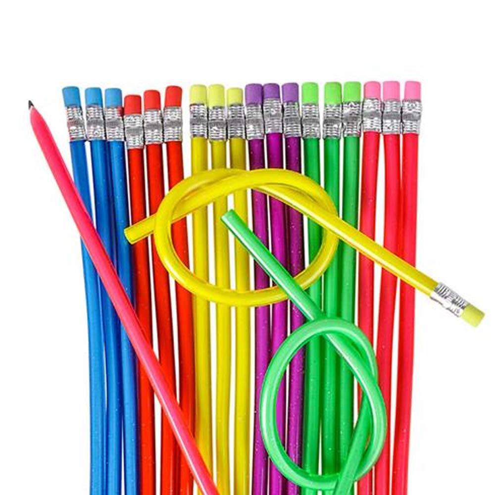 ArtCreativity 13 Inch Bendable Pencils for Kids - 12 Pack - Fun and Functional Bendy Writing Pencils - Birthday Party Favors, Goodie Bag Fillers, Classroom Gifts, Back to School Supplies