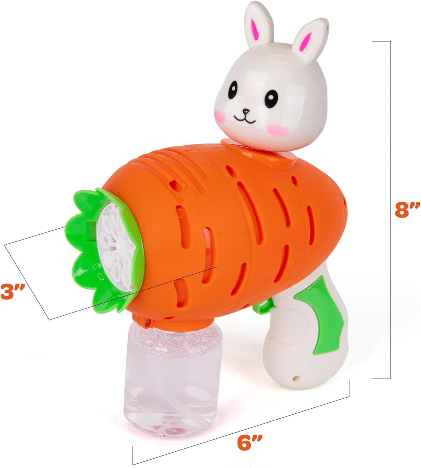 ArtCreativity Easter Bubble Gun for Kids - Carrot-Shaped Bubble Gun with 100ml of Bubble Solution - Easter Toys for Boys and Girls - Easter Basket Stuffers for Kids - Bubble Play Set for Ages 3 and Up