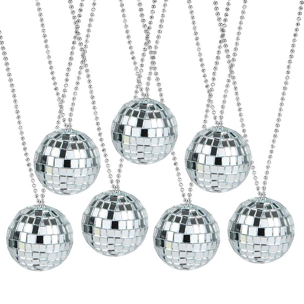 Mirror Disco Ball Necklaces, Pack of 12