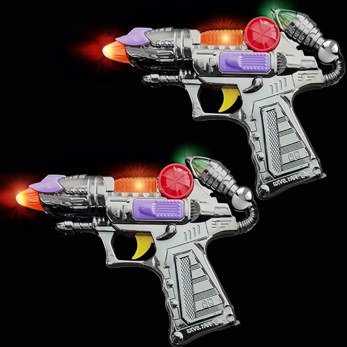 ArtCreativity Ranger Hand-Gun Toy Set with Flashing Lights & Sounds, 2 Cool Futuristic Handguns, Pretend Play, Great Party Favor, Gift for Boys and Girls, Batteries Included- Colors May Vary